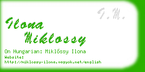 ilona miklossy business card
